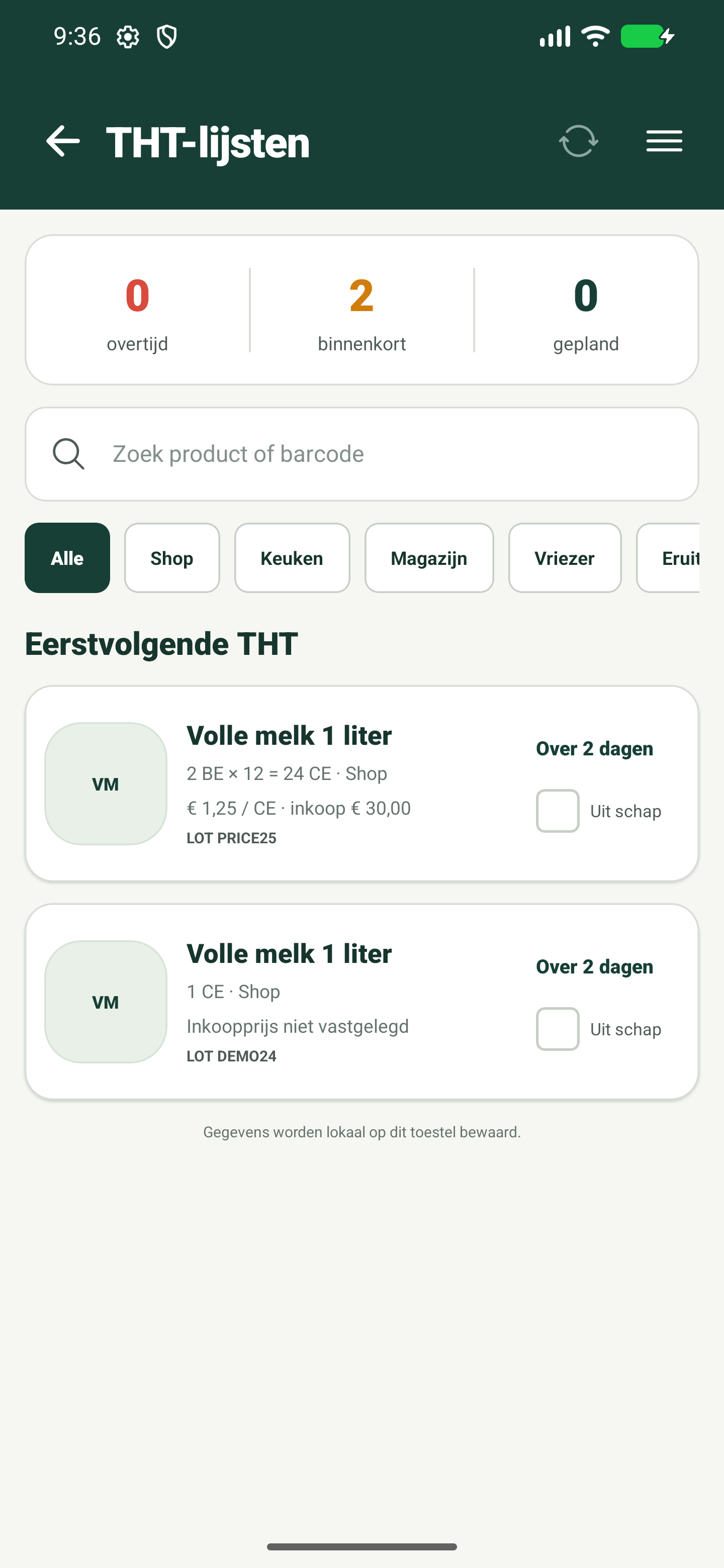 LotCue expiry worklist